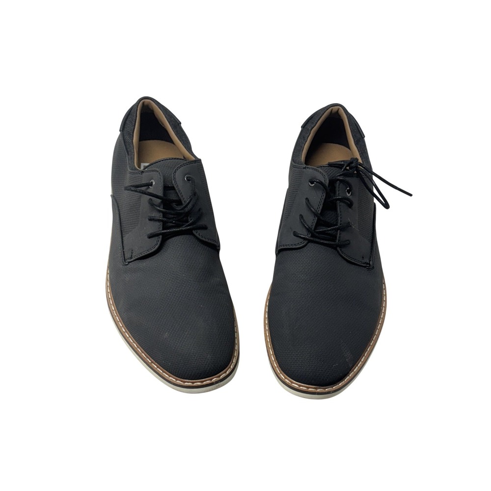 Casual Oxford Shoes Mens Size 10 Black Lace Up Polyurethane Sneaker Comfort